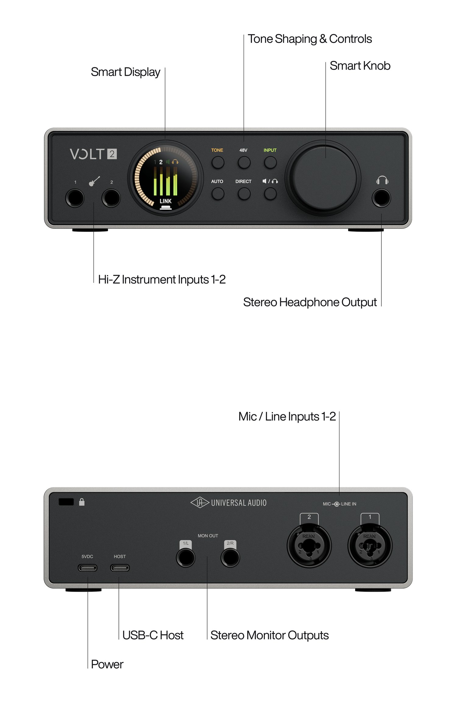 Universal Audio Volt 2 Gen 2 USB Audio Interface 使用情境